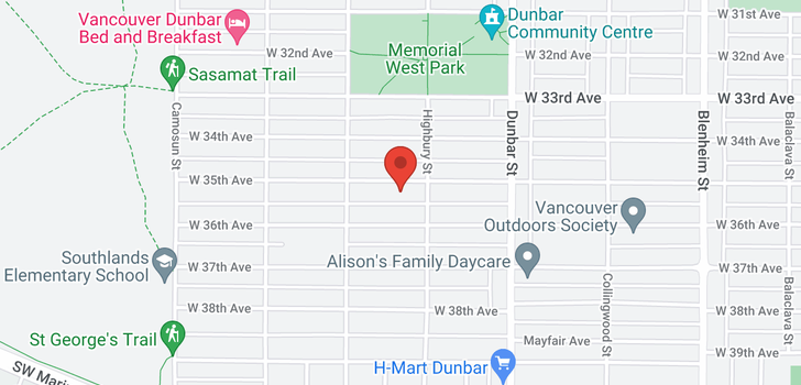 map of 3828 W 35TH AVENUE